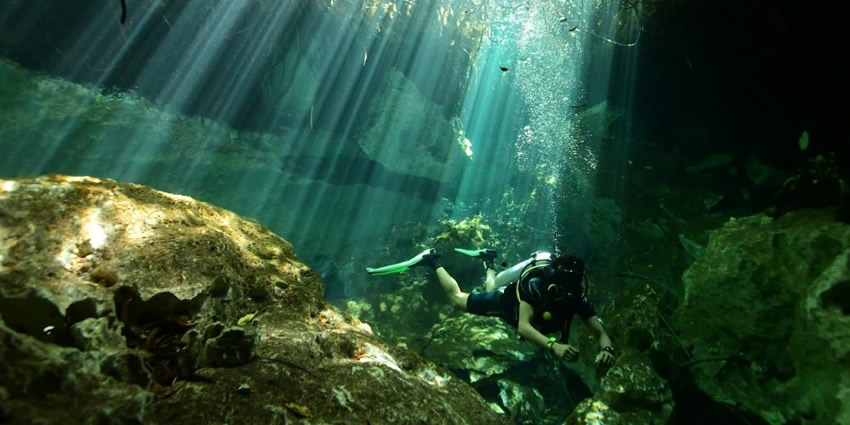 Swimming in cenote